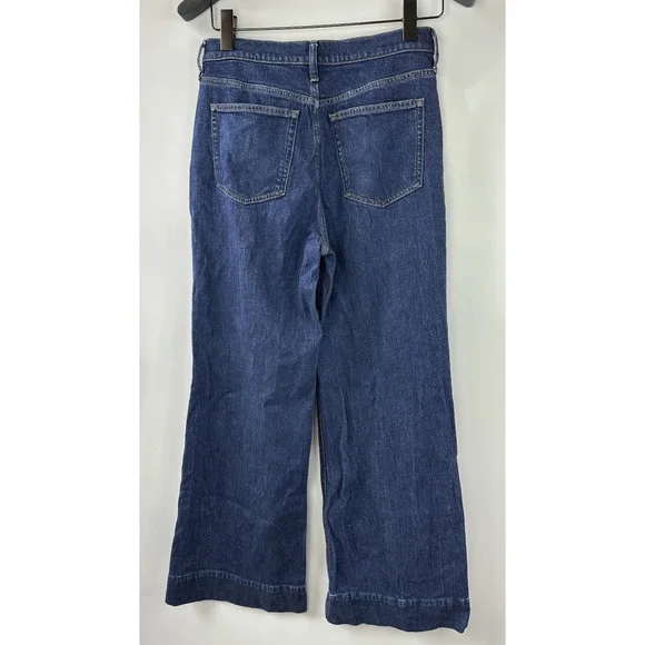J.Crew 2024 Denim Wide Leg Trouser Jeans High Rise BP479 Blue 32" Inseam Size 27 - Picture 5 of 14